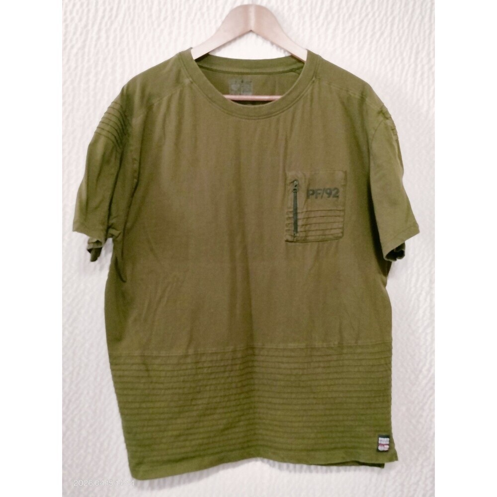 Phat Farm Army Green T-Shirt With Zip Pocket And Texture Women's plus Sz 2XL